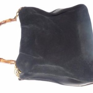 Gucci Bags - Vintage Black Suede Body Leather Accents Gucci Bags - Vintage Black Suede Body Leather Accents